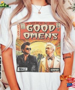 Good Omens Movie Comic Shirt Crowley 90S Vintage Merch Book Art Aziraphale 2023 Retro Graphic Tee Unisex Gift Hoodie V1v1 3 Good Omens Movie Comic Shirt Crowley 90S Vintage Merch Book Art Aziraphale 2023 Retro Graphic Tee Unisex Gift Hoodie V1v1 4