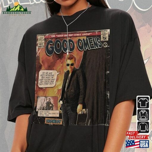 Good Omens Movie Comic Shirt Crowley 90S Vintage Merch Book Art Unisex Classic