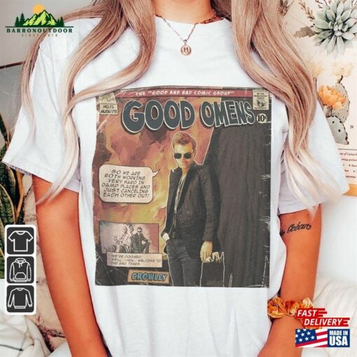 Good Omens Movie Comic Shirt Crowley 90S Vintage Merch Book Art Unisex Classic