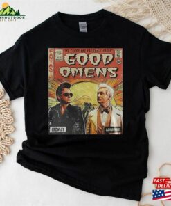Good Omens Movie Comic T-Shirt Crowley 90S Vintage Merch Book Art Classic Good Omens Movie Comic T-Shirt Crowley 90S Vintage Merch Book Art Classic