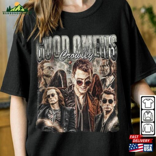 Good Omens Movie Shirt Crowley Vintage 90S Y2k Retro Style Sweatshirt Classic Unisex