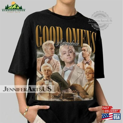 Good Omens Vintage Shirt Aziraphale Crowley 90S Sweater T-Shirt Hoodie