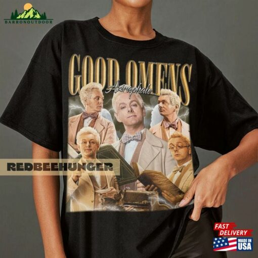 Good Omens Vintage Shirt Aziraphale Crowley 90S Sweater Unisex Sweatshirt