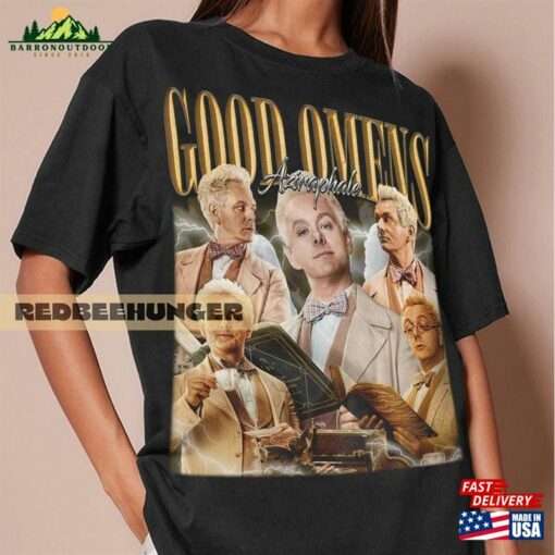 Good Omens Vintage Shirt Aziraphale Crowley 90S Sweater Unisex Sweatshirt