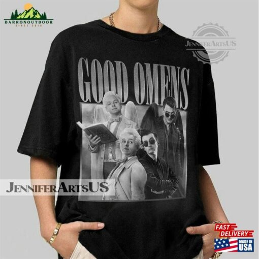 Good Omens Vintage Shirt Crowley 90S Sweater Aziraphale 2023 Retro Graphic Tee Unisex Gift Hoodie T-Shirt