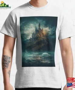 Gothic Castle Island In The Ocean Classic T-Shirt