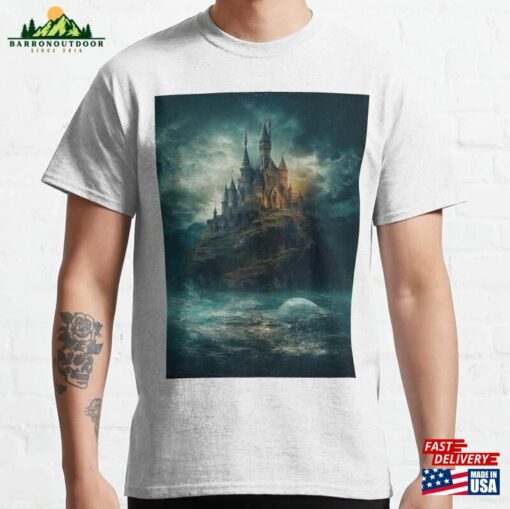 Gothic Castle Island In The Ocean Classic T-Shirt