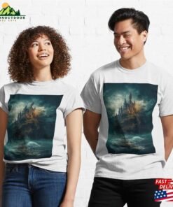 Gothic Castle Island In The Ocean Classic T-Shirt