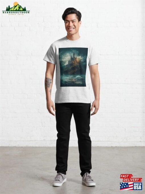 Gothic Castle Island In The Ocean Classic T-Shirt