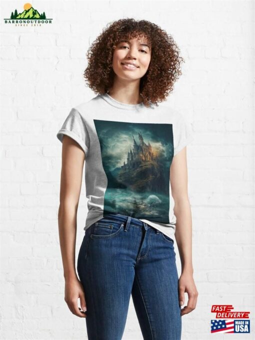 Gothic Castle Island In The Ocean Classic T-Shirt