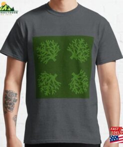 Green Coral Branches Design Hawaii Pattern Classic T-Shirt Hoodie Green Coral Branches Design Hawaii Pattern Classic T-Shirt Hoodie