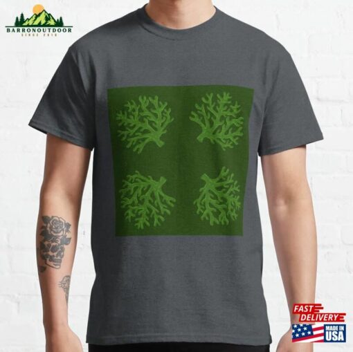 Green Coral Branches Design Hawaii Pattern Classic T-Shirt Hoodie