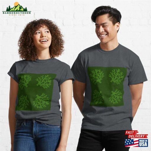 Green Coral Branches Design Hawaii Pattern Classic T-Shirt Hoodie