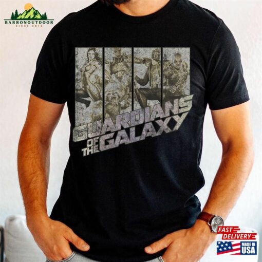 Guardians Of The Galaxy Group Shot Distressed Panels Shirt Marvel Movie 2023 Hoodie Classic