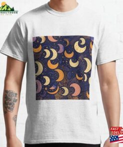Half Moon Patterns Orange Purple Black Classic T-Shirt