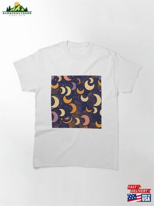 Half Moon Patterns Orange Purple Black Classic T-Shirt