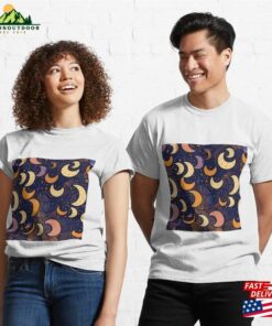 Half Moon Patterns Orange Purple Black Classic T Shirt 3