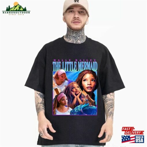 Halle Bailey Vintage Shirt The Little Mermaid 2023 Live Action Black Girl Magic Hoodie Sweatshirt