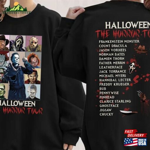 Halloween Characters The Horror Tour Shirt Movie Eras Universal Studios Nights 2023 Classic Sweatshirt