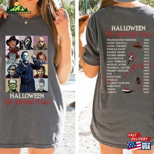 Halloween Characters The Horror Tour Shirt Movie Eras Universal Studios Nights 2023 Classic Sweatshirt