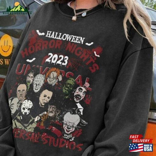 Halloween Characters The Horror Tour Shirt Universal Studios Nights 2023 Hoodie Unisex