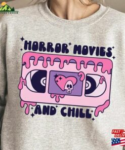 Halloween Horror Movies And Chill Comfort Color Shirt Party Sweatshirt Trick Or Treat Unisex Tshirt Hoodie