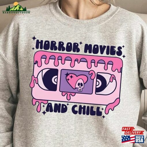 Halloween Horror Movies And Chill Comfort Color Shirt Party Sweatshirt Trick Or Treat Unisex Tshirt Hoodie