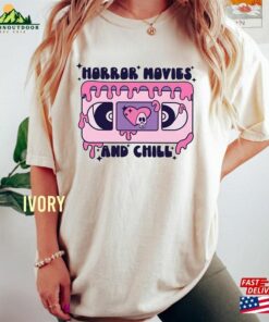 Halloween Horror Movies And Chill Comfort Color Shirt Party Sweatshirt Trick Or Treat Unisex Tshirt Hoodie