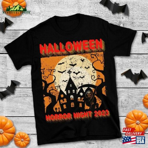 Halloween Horror Night 2023 Unisex Spooky Cotton Tee Party Wear Sweatshirt Classic