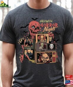 Halloween Horror Nights Shirt Vintage Retro Characters T-Shirt Scary Movie Sweatshirt Hoodie