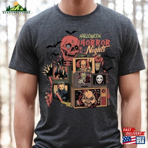 Halloween Horror Nights Shirt Vintage Retro Characters T-Shirt Scary Movie Sweatshirt Hoodie