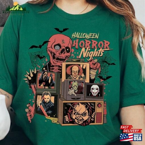 Halloween Horror Nights Shirt Vintage Retro Characters T-Shirt Scary Movie Sweatshirt Hoodie