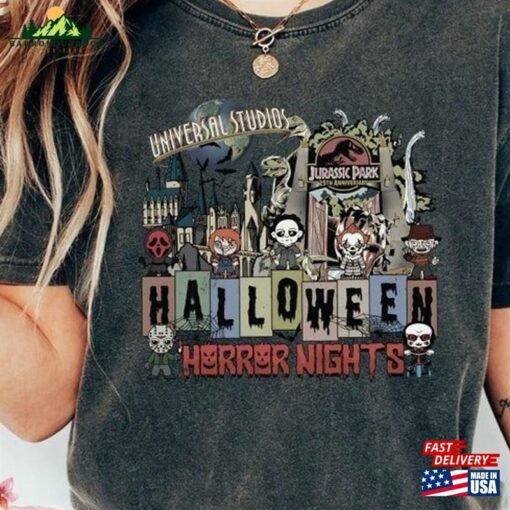 Halloween Horror Nights Universal Studios Shirt Characters Scary Movie Tee Classic T-Shirt