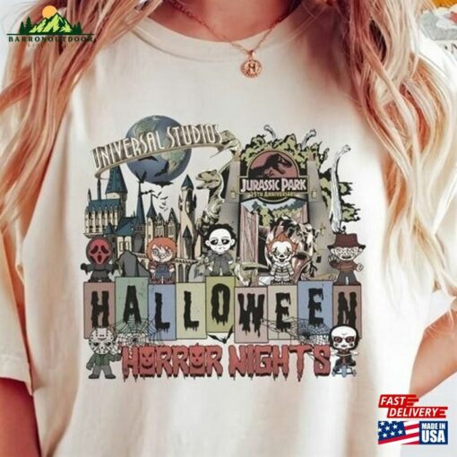 Halloween Horror Nights Universal Studios Shirt Characters Scary Movie Tee Classic T-Shirt