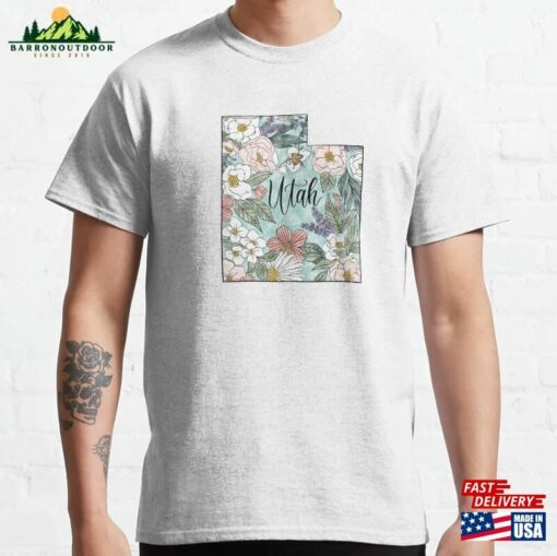 Hand Drawn Utah Floral Classic T-Shirt Unisex