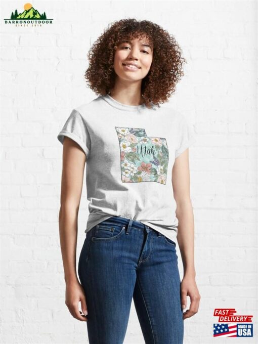 Hand Drawn Utah Floral Classic T-Shirt Unisex