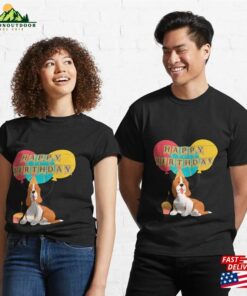 Happy Birthday Cute Basset Hound Classic T Shirt Sweatshirt 3