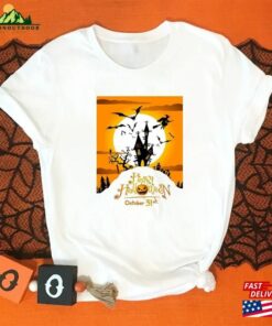 Happy Halloween Pumpkin Shirt Skeleton T-Shirt Funny Party Unisex Happy Halloween Pumpkin Shirt Skeleton T-Shirt Funny Party Unisex