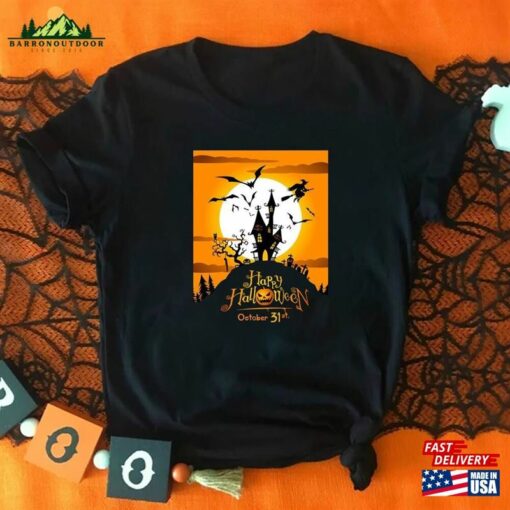 Happy Halloween Pumpkin Shirt Skeleton T-Shirt Funny Party Unisex