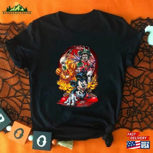 Happy Mickey Pumpkin Halloween Shirt Skeleton T-Shirt Party Hoodie Classic