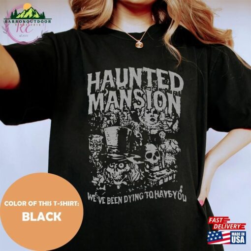 Haunted Mansion Graphic Comfort Color Tee Disney Halloween Party 2023 Shirt Retro Horror Movies Sweatshirt Unisex