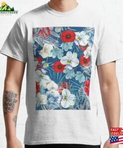 Hawaiian Inspired Tropical Print Polu (Blue) Ula (Red) Sweatshirt Classic Hawaiian Inspired Tropical Print Polu (Blue) Ula (Red) Sweatshirt Classic