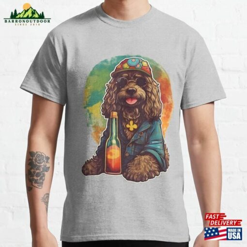 Hippie Dog Drinking Fruit Juice Classic T-Shirt Unisex Sweatshirt