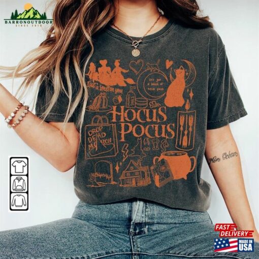 Hocus Pocus Horror Movie Doodle Art Shirt Vintage Merch Tee Quotes Sweatshirt Unisex Classic