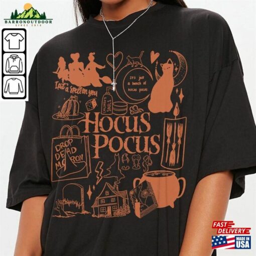 Hocus Pocus Horror Movie Doodle Art Shirt Vintage Merch Tee Quotes Sweatshirt Unisex Classic