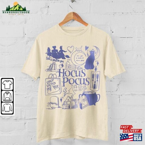 Hocus Pocus Horror Movie Doodle Art Shirt Vintage Merch Tee Quotes Sweatshirt Unisex Classic