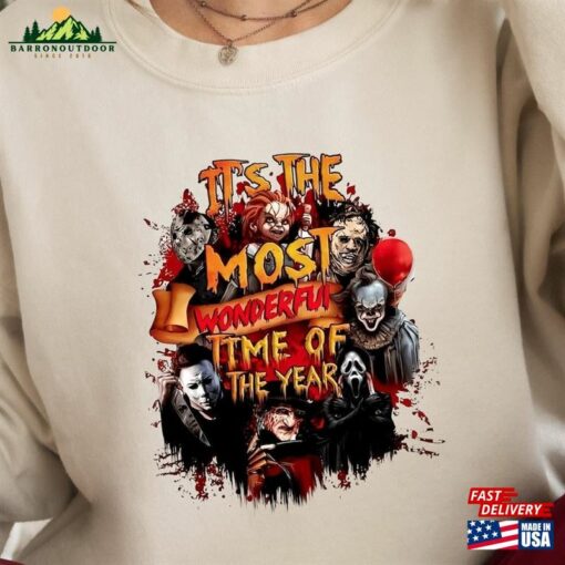 Horror Characters Halloween Sweatshirt Scary Movie Shirt Hoodie T-Shirt