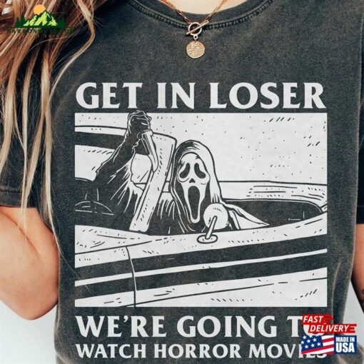 Horror Halloween Shirt Get In Loser T-Shirt Spooky Retro Movies Classic