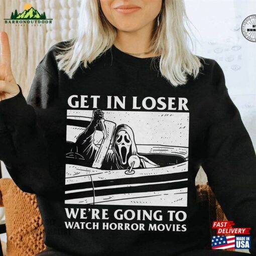 Horror Halloween Shirt Get In Loser T-Shirt Spooky Retro Movies Classic