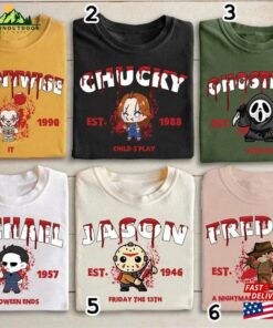 Horror Movie Characters Shirt Chucky Ghostface Hoodie Sweatshirt
